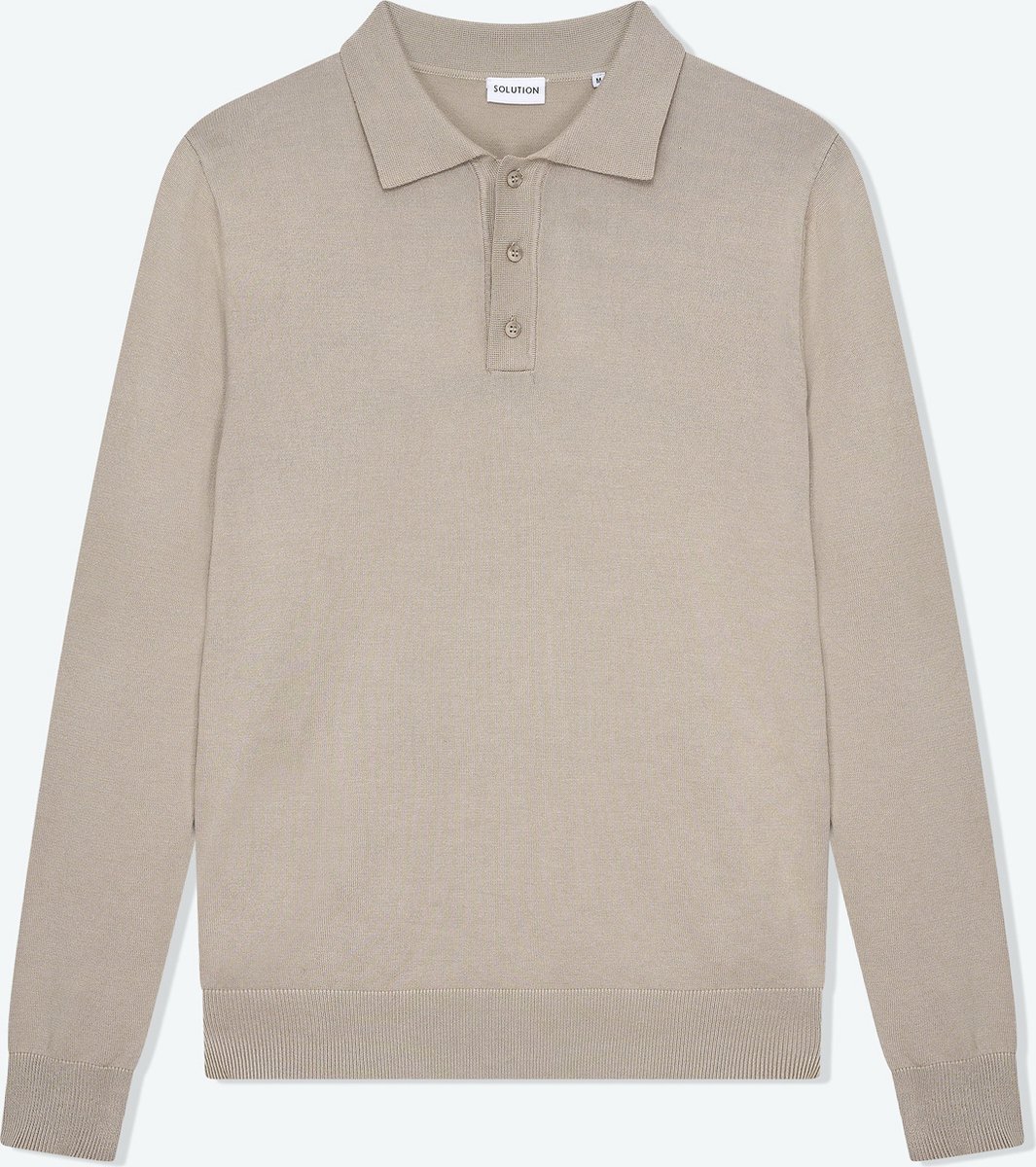 Solution Clothing Ralf - Casual Poloshirt - Regular Fit - Lange Mouwen - Volwassenen - Heren - Mannen - Beige - XXXL - 3XL - Solution Clothing