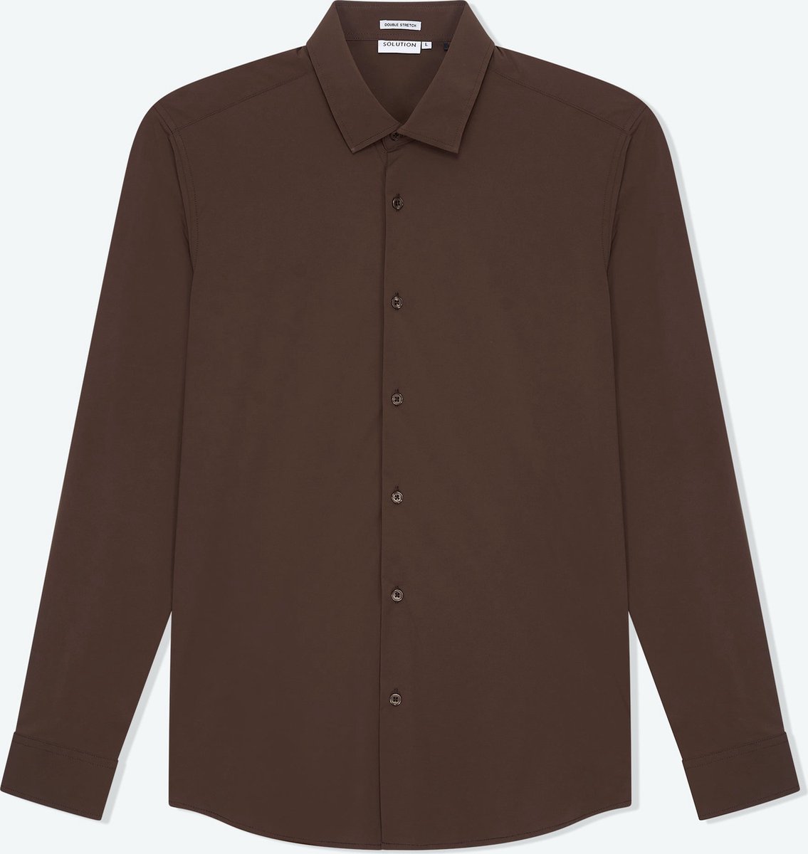 Solution Clothing Felix - Casual Overhemd - Kreukvrij - Lange Mouw - Volwassenen - Heren - Mannen - Bruin - S - S - Solution Clothing