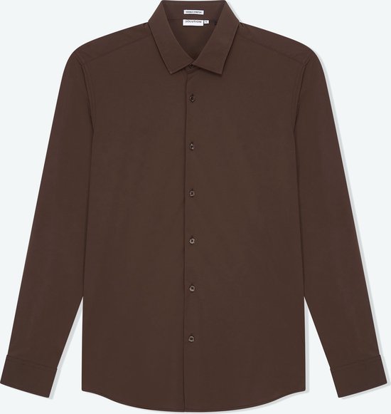 Solution Clothing Felix - Casual Overhemd - Kreukvrij - Lange Mouw - Volwassenen - Heren - Mannen - Bruin - S