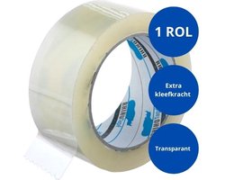 Rhino verpakkingstape transparant 50mm x 66 mtr - extra kleefkracht - 1 rol per verpakking