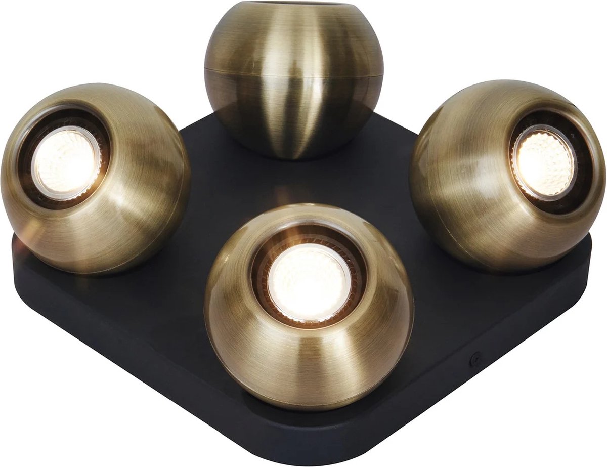 TRITON 4L vierkant, GU10 (excl) zwart / brons