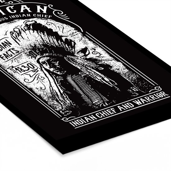 Cadre photo avec affiche - Indien - Vintage - Zwart - Wit - 20x30 cm - Cadre pour affiche