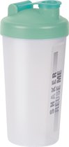 Juypal Shakebeker/Shaker/Bidon - 700 ml - transparant/groen - kunststof