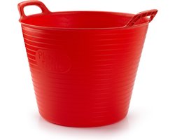 Plasticforte Flexibele emmer/kuip - rood - 42 liter - ECO kunststof - rond - 38 x 45 cm