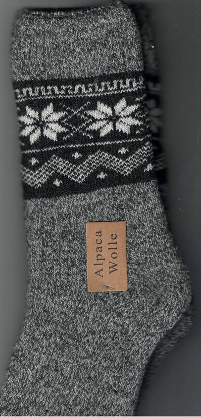 GoWith Alpaca wollen sokken voor dames en heren, 2 paar, thermosokken voor wandelen en kamperen, fijngebreid, dik, Merino wollen laarssokken, warm, beige bruin grijs donkergrijs, UK maat 3-5, 6-8, 9