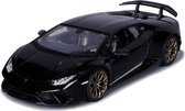 Bburago modelauto/speelgoedauto Lamborghini Huracan Performante - zwart - schaal 1:24/19 x 8 x 5 cm