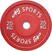 AJ-Sports Halterschijven Rubber 25 kg - halterschijf 50 mm - Gewichten set - Halters - Halterset - Halterstang - Halterbank - Fitness - Krachttraining