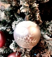 Glitter luxe zilver Kerstballen groot 6 stuks