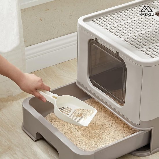 MIRA Home - Kattenbak - Opvouwbaar - Katten - Bak Met Deksel - 54.3x42.2x37.8
