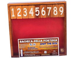 Logica Giochi Bordspel Shut the Box, LG187, 24x24x4cm kleur fluweel groen