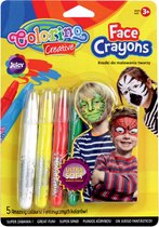 Colorino-Schmink stiften-5 Basis kleuren-Makkelijk afwasbaar-Schminkset voor Kinderen en Volwassen-Grote schminkstiften.