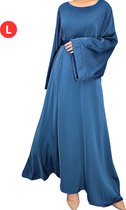 Livano Vêtements Islamiques - Abaya - Vêtements de Prière Femmes - Alhamdulillah - Jilbab - Khimar - Femme - Blauw - Taille L
