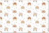 Placemat regenboog voor meisjes 45x30 cm - Grote placemats kunststof - Kinder werkmat bureau - Knutselmat met patroon - Tekenmat anti slip - Knutsel kleurmat groot - Knutselspullen - Onderlegger voor knutselen en DIY - Hobby mat kinderen