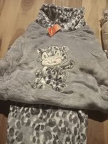 Pyjama in fleece - Dames - Hoge kraag - maat XXL - poes - Super zacht - HQ - panter print - luipaard print - Tijger print