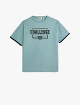 Koton 3SKB10572TK Kinderen Mannen T-shirt Single - Blauw - 4-5 jaar