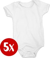 Soft Touch 5x Blanco Soft Touch Rompertje - Wit | 100% katoen - Goede kwaliteit | Baby rompertje met leuke tekst | | kraamcadeau | 3 tot 6 maanden | GRATIS verzending