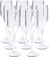 Verre à champagne DEPA - 24x - transparent - plastique incassable - 150 ml - verres de fête