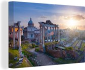 Toile Peinture Rome - Soleil - Italie - 150x100 cm - Décoration murale