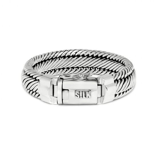 SILK Jewellery - Zilveren Armband - Weave - 733.22 - Maat 22