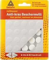 Deltafix Anti-krasvilt - 20x - wit - 17 mm - rond - zelfklevend - meubel beschermvilt