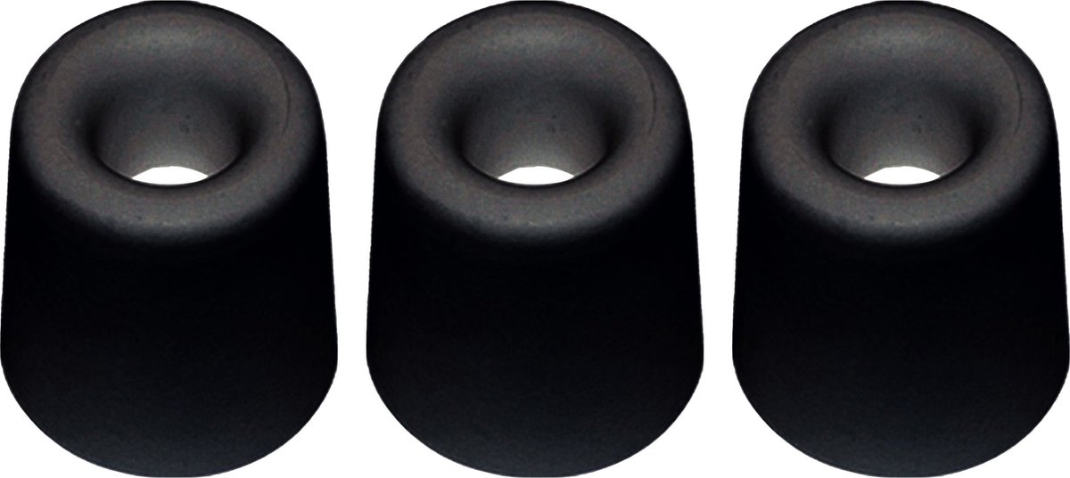 QlinQ Deurbuffer - 3x - deurstopper - zwart - rubber - 35 x 30 mm - schroefbevestiging