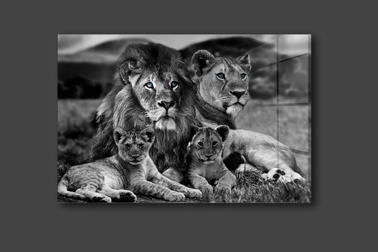 LION Family schilderij op plexiglas 120x80cm