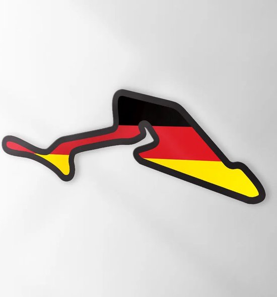 Circuit Sticker Met Vlag Nürburgring F1 - Set van 2 Stickers - 10 cm breed