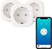 Calex Smart Plug EU Plug - 3 pièces - Prise WiFi avec App - Fonctionne avec Alexa et Google Home - Blanc