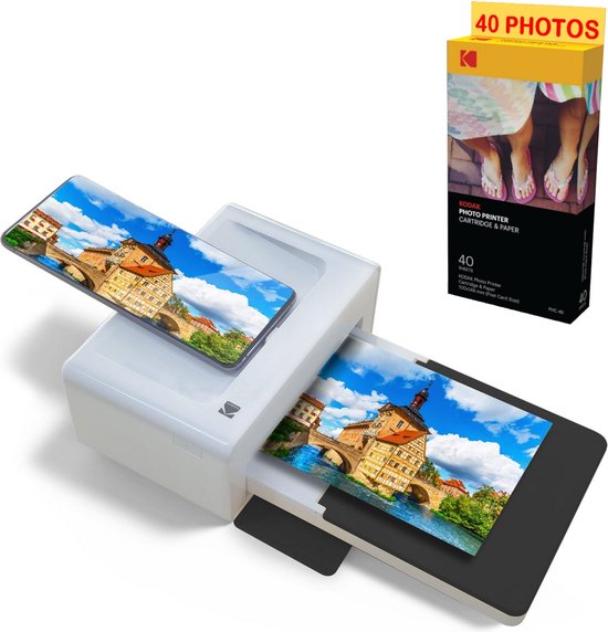 Foto: Kodak pack imprimante pd460 cartouche et papier pour 40 photos photo bluetooth docking format carte postale 10x15 cm