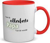 Akyol - voor de allerbeste papa van de wereld koffiemok - theemok - rood - Papa - de beste vader - vader cadeautjes - vaderdag - verjaardagscadeau - verjaardag - cadeau - geschenk - kado - gift - vader artikelen - 350 ML inhoud