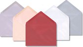 50x Gekleurde envelop - Mix Rood - 10x5 - 90 grams - 120 x 176mm