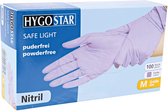 Hygostar wegwerp handschoenen nitril poedervrij lila - maat L - 100 stuks