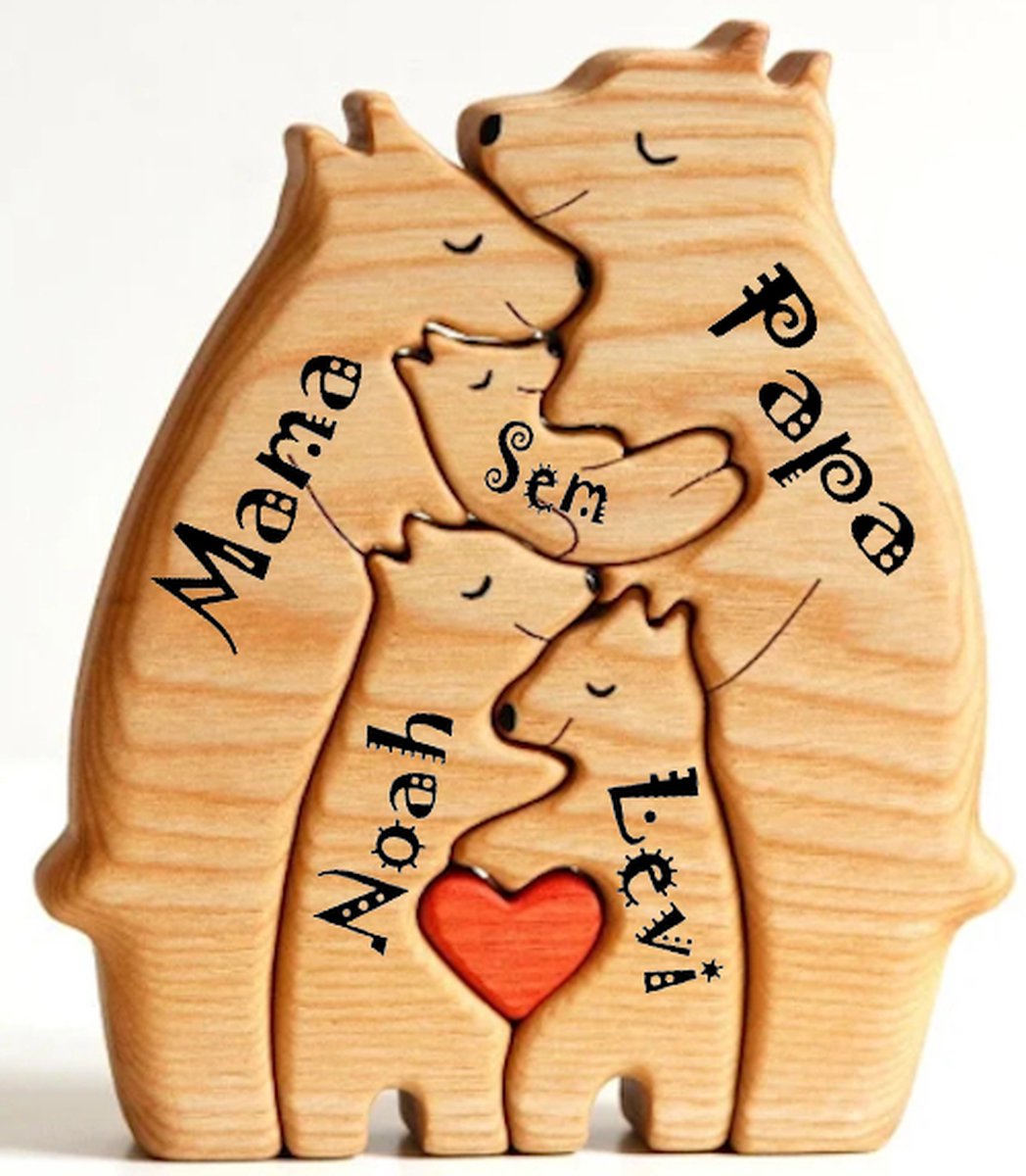 Goedkoopste Gepersonaliseerde beren familie - geboorte - kraam cadeau - puzzel - 5 beren