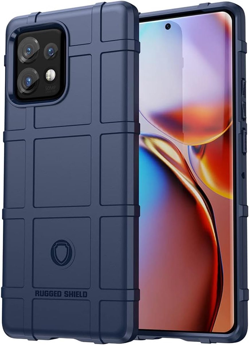 Geschikt voor Motorola Edge 40 Pro Leger hoesje siliconen telefoonhoesje - Blauw