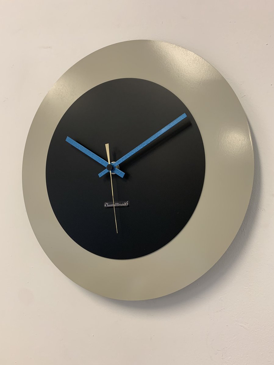 Wandklok CHANTALBRANDO LUNA 40 = GREY & BLACK = MODERN DESIGN = GRIJS & ZWART
