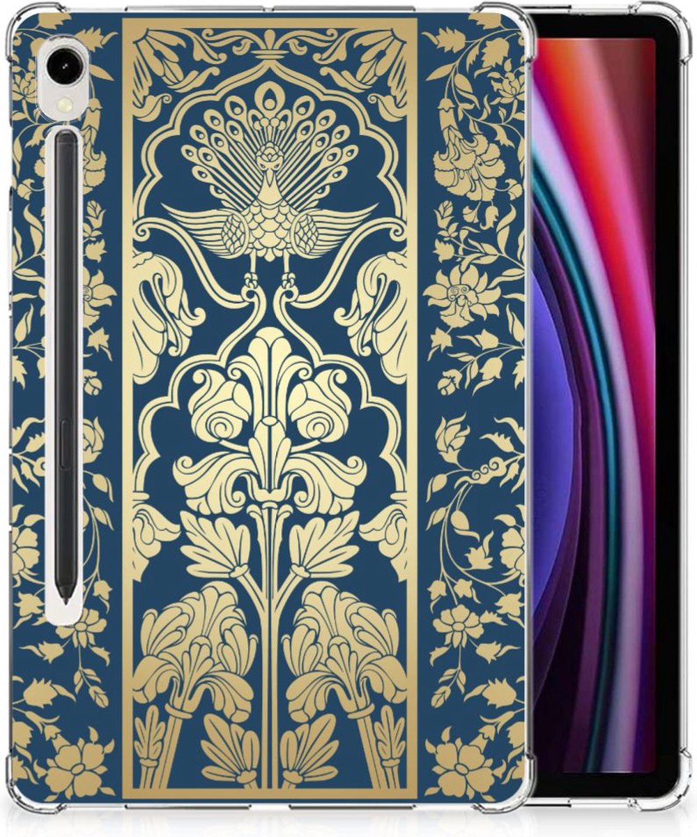 Samsung Galaxy Tab S9 Siliconen Hoesje Beige Flowers