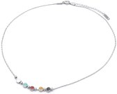 Ketting met Smileys - RVS - Lengte 39-44 cm - Zilverkleurig