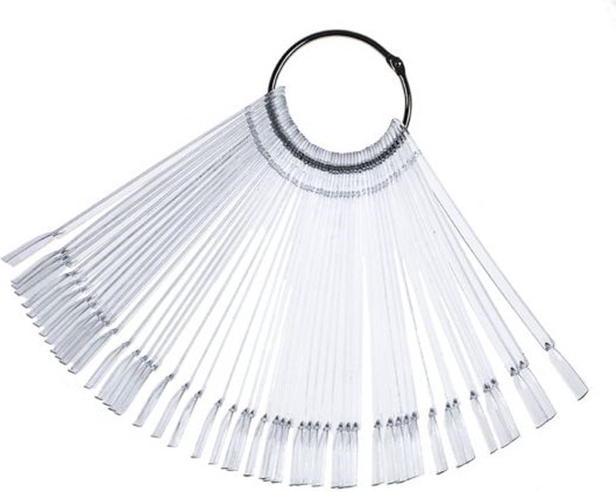 Goedkoopste Nagellak Display / Waaier | 50 stuks Ring | Kleurenwaaier Transparant | Fashion Favorite