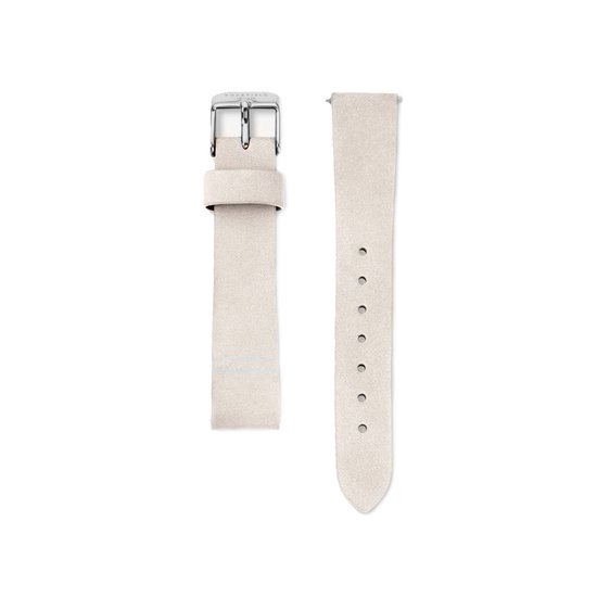 CO88 Collection 8CS-10017 Bracelet de montre en cuir - Attache 16 mm - Boucle - 20 cm Longueur totale - Cuir - Crème - Acier