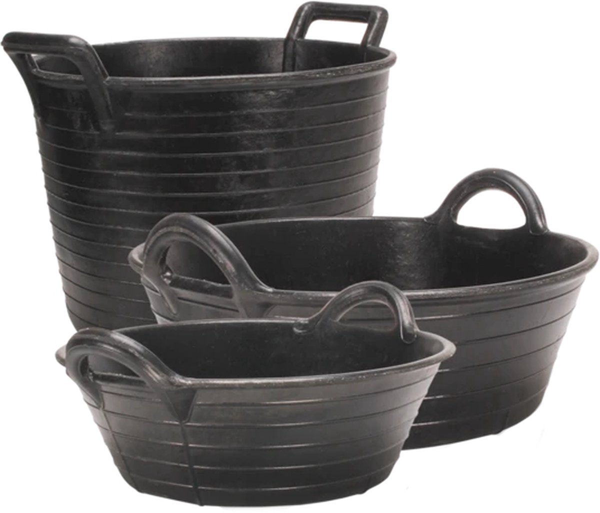 Excellent Voertrog - 32 Liter - Volledig van natuurrubber - Binnen- en buiten gebruik - Zwart