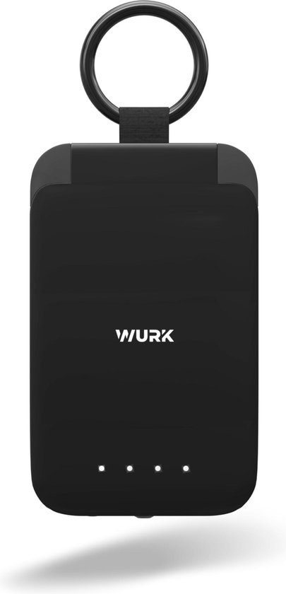 Wurk mini powerbank – 2000 mAh – geschikt voor iPhone/Samsung – zwart