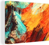 Canvas - Olieverf - Schilderij - Kunst - Abstract - Kleuren - 40x30 cm - Wanddecoratie - Interieur