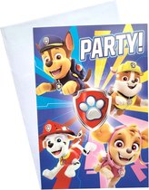 PAW Patrol - uitnodigingen - 5 stuks - superhelden - kinderfeestje - Chase - Rubble - Skye - Marshall - honden - verjaardag - met envelop