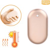 Playos® - Oplaadbare Handwarmer - met Powerbank - Goud - 3 Standen - tot 55 °C - 4000 mAh - Herbruikbaar - USB - Herbruikbare Handwarmer - Winter - Verwarming - Koude Handen