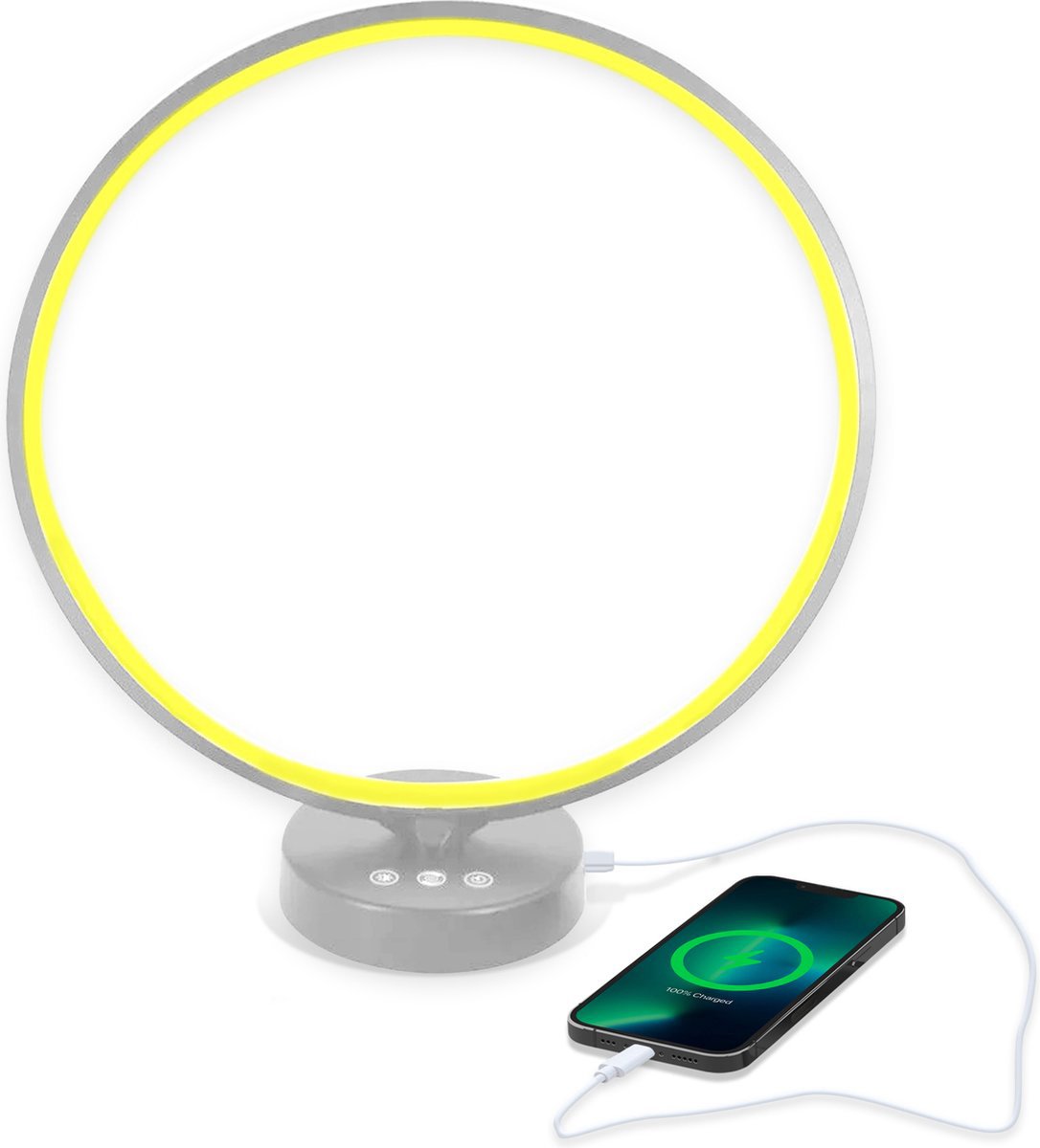 Bolt Electronics ® Tafellamp – Moodlamp – Lichttherapielamp - Moodlight – Daglichtlamp – Wit licht – Zilver