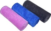 Microvezel sporthanddoeken, snel drogend en absorberend, trainingszweet handdoeken voor de sportschool, fitness, yoga en kamperen. 3-pack, 40 cm x 80 cm.