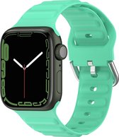 Mobigear Watch bandje geschikt voor Apple Watch SE (40mm) Bandje Flexibel Siliconen Gespsluiting | Mobigear Colors - Groen