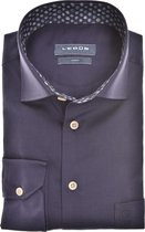 Ledub modern fit overhemd - mouwlengte 72 cm - popeline - donkerblauw - Strijkvriendelijk - Boordmaat: 39