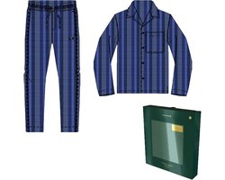 Björn Borg - Lounge Wear Set - Pyjama - Heren - Flannel - Broek - Hemd - Gift -Blauw - XXL