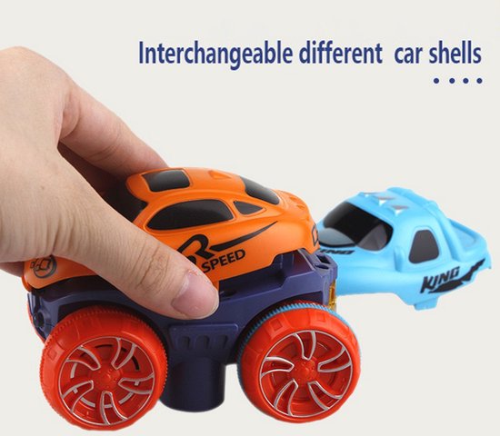 Racen - Stuntauto's - Baanauto's - LED-verlichting - 92-delige race-doe-het-zelfset - Speelgoed voor 3-jarigen - Verjaardagscadeaus - Feestdagen cadeau van Merkloos — afbeelding 4